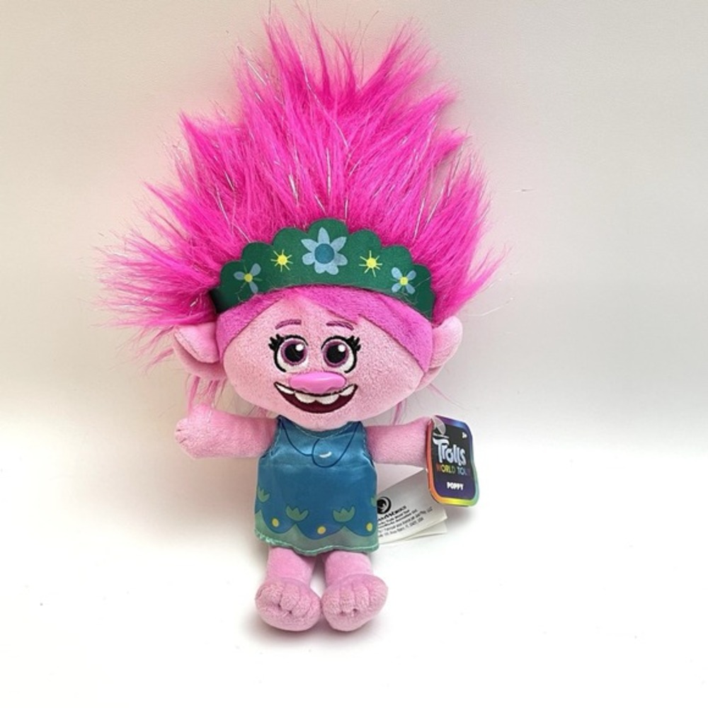 NEW Trolls World Tour DreamWorks Small Plush 10" POPPY Pink Troll